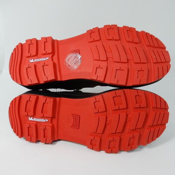 CAMPER Brutus Trek Ankle Chelsea Boots 35 5 Black Nubuck Red Michelin Sole NEW - Picture 12 of 15